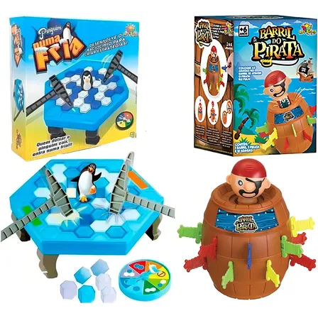 Kit Jogo Pula Pirata + Jogo Pinguim Quebra Gelo - Art Brink