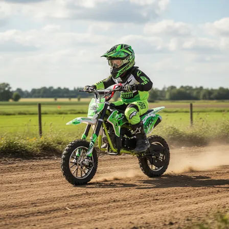 Mini Moto Cross Mbx 49cc Infantil Cor Verde Gasolina 2 Tempos