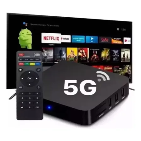 TV Box Aquario Box AndroidTV 4K Preto Transforme Sua TV em Smart
