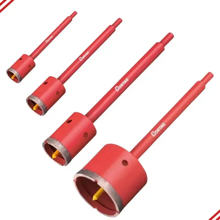 Kit 4 Serra Copo Diamantada Alvenaria Parede 25/30/40/60mm