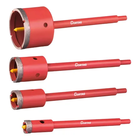 Kit 4 Serra Copo Diamantada Alvenaria Parede 20/25/35/45mm