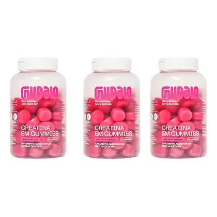 Creatina Gummies Guday 3 Unidades 60 Gomas Frutas Vermelhas 3g