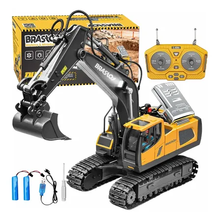 Camewin CW-MASSIVE-990 Retroescavadeira Elétrica 9 Funções Controle Remoto Premium Cor Amarelo