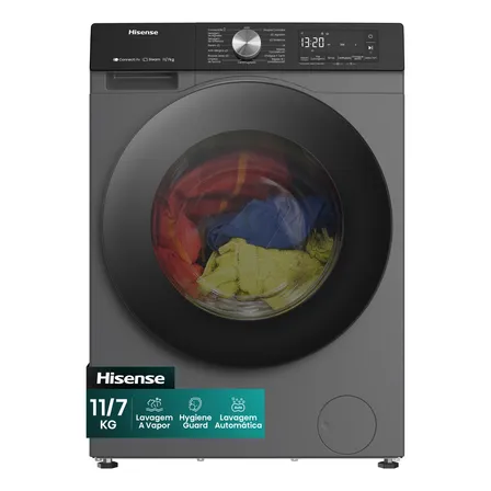 Lava E Seca Hisense 11kg Titanium Conectada Cinza-escuro