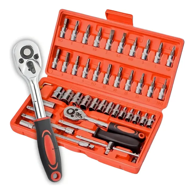 Jogo De Chaves E Soquetes Allen Kit 46 Ferramentas Com Maleta Preto