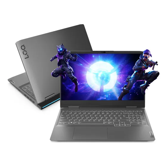 Notebook Gamer Lenovo LOQ 15irx9 Intel Core i5-13450HX 16gb 512gb SSD RTX 3050 Windows 11 - 83kh0006br Luna Grey