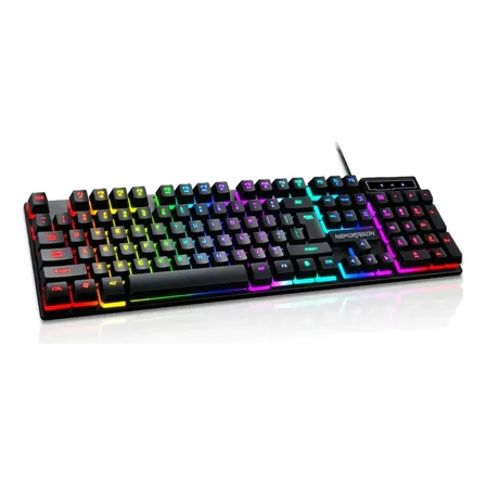 Teclado Gamer Semi Mecânico Newdragon ND-2086 RGB USB ABNT2 para PC e Console