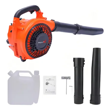Soprador De Folhas A Gasolina Profissional Lateral Marca Mulltx Cor Laranja Soprador Jardim