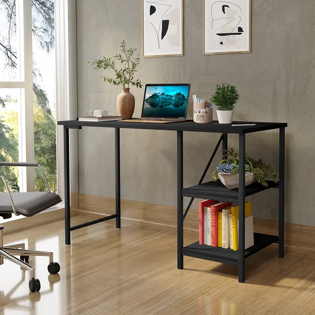 Escrivaninha Mesa Office Estudo Estilo Industrial Cor Preto 1,10m Klm Store