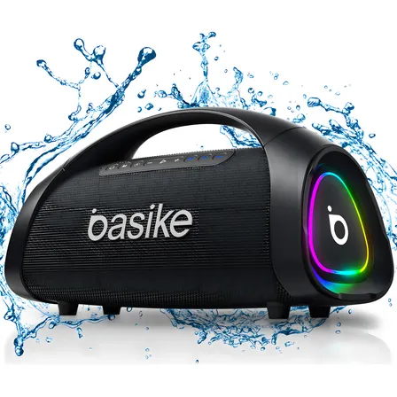 Basike Caixa De Som Bluetooth 300w Boombox TWS 40hz - 20khz Bass Boost 30000mah Ipx6 Caixa Som Portátil EQ Estéreo Alta Hifi Boombox Potente Festa Com RGB Luzes LED