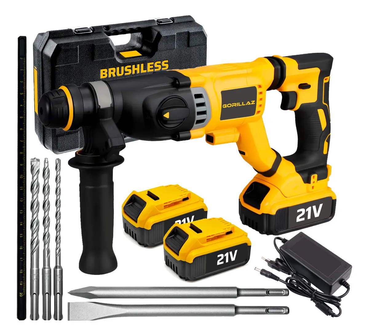 Martelete Rompedor Gorillaz GMR-280 Brushless 21V Com 2 Baterias 4000mAh SDS Plus