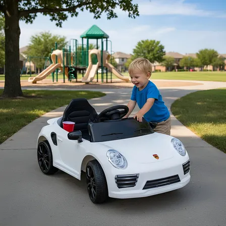 Carrinho Carro De Passeio Eletrico Infantil Com Som E Luz Cor Branco Voltagem Do Carregador 127/220v