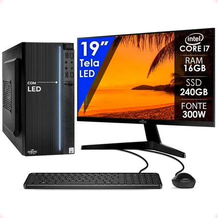 Computador Completo I7 16gb Ssd 240gb Monitor 19 Strong Tech
