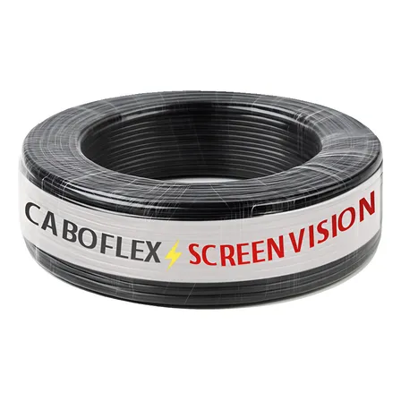 Fio 1,5mm Cabo Flexível Rolo Com 100 Metros Elétrico 750v Cor Preto Marca Screen Vision