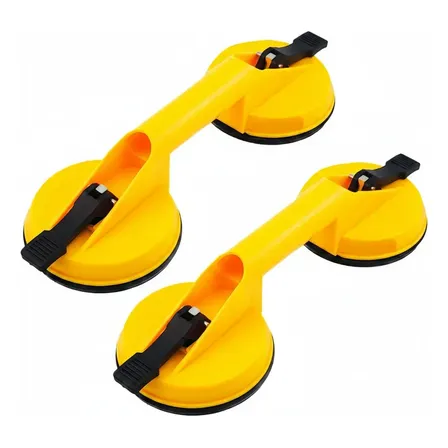 Ventosa Dupla Pegador de Piso Suporte para Carregar Vidro Porcelanato Espelho Granito Marmore