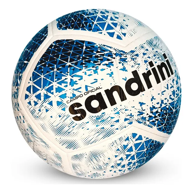 Bola de Futebol Campo Sandrini Profissional Premium TechFusion Branca Azul