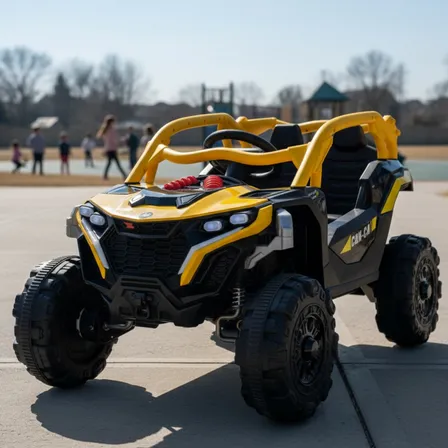 Carro Elétrico Infantil De Controle Remoto Quadriciclo Utv Cor Amarelo Voltagem Do Carregador 127/220v