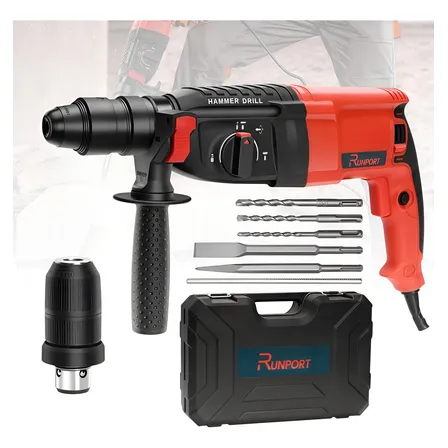 Martelete Perfurador Rompedor Profissional Runport Hk2608 Sds Plus 26mm 1300w 3.2j Com Maleta