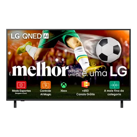 Smart TV LG QNED AI 4K QNED82 75 polegadas 2025 Cores Dinâmicas QNED Processador α7 AI Ger 8