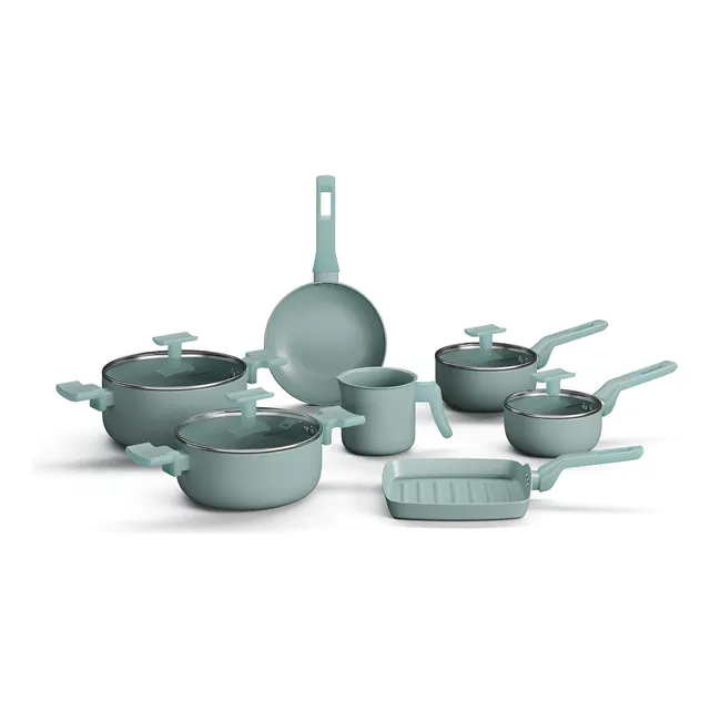 Conjunto Panelas 7 Peças Sartin Cook Cor Aquamint Mimo Style Cor Verde-claro