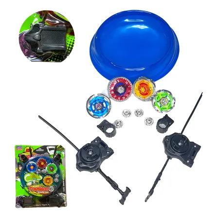 Kit Beyblade Metal com Lançador Luz LED Xsons Toys 18cm