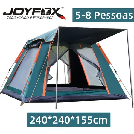 Barraca Automática Joyfox Camping 5-8 Pessoas Impermeável UPF 50+ Verde