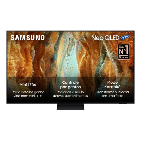 Samsung Vision AI TV 65" NEO QLED Ultra 4K QN70F 2025, Mini LED, Processador com AI, Controle por Gestos, Modo AI, Painel até 144hz