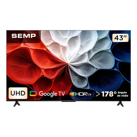 Smart Tv 43'' Semp 43s62 Led Hva Google Tv Hdr Uhd 4k Hdmi