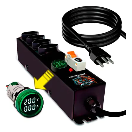 Filtro Linha 4 Tom. 20a Cabo 5m Amperímetro E Voltímetro