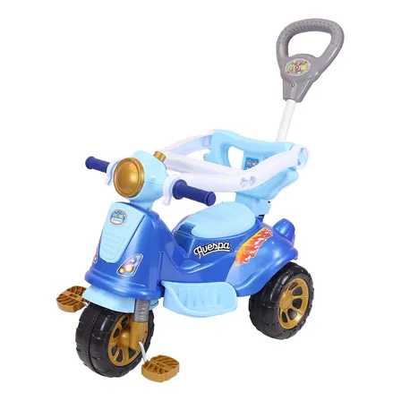 Triciclo Infantil Avespa Wheels Azul Com Empurrador Maral Azul