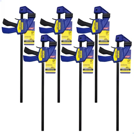 Kit 06 Grampo Rápido Marceneiro Irwin Quick-grip 12 30cm