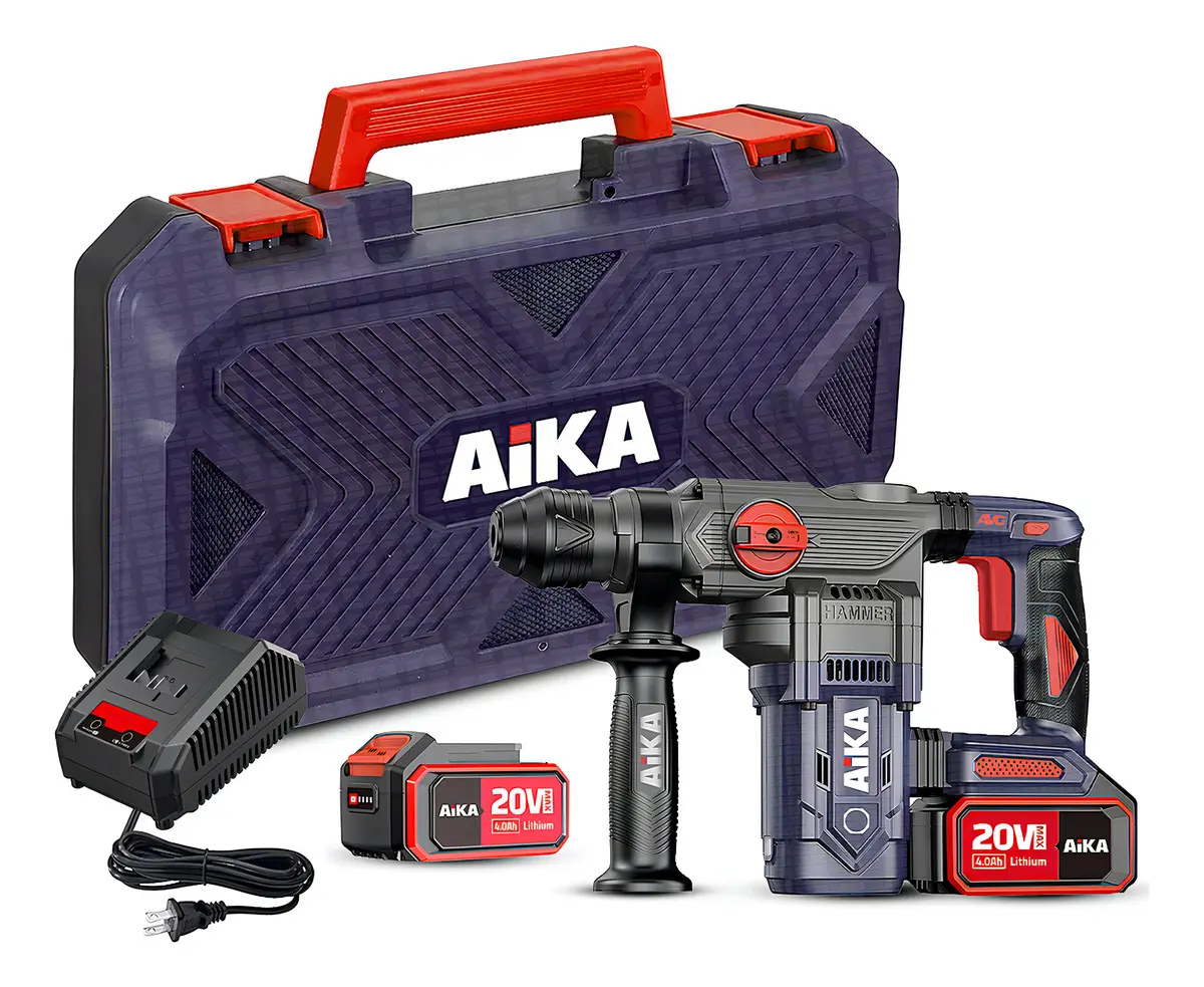 Martelete Aika SDS Plus 20V Brushless Com Duas Baterias 5400 BPM