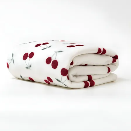 Cobertor Manta Flannel Soft King Queen 2,20x2,40 Luxo Cor Cerejas Desenho Do Tecido Florido