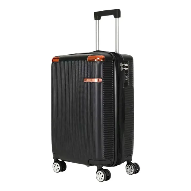 Mala De Viagem De Bordo 360o Pequena De Mão 10kg C/ Segredo Cor Preto Listras 2080