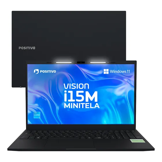 Notebook Positivo Vision i15M Intel Core i3 N300 8GB 256GB SSD Wi-fi 6 Windows 11 - Tela 15,6" Full HD IPS Antirreflexo – Minitela - Permite upgrade de memória RAM e SSD – Preto