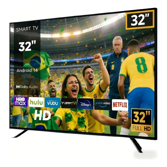 Smart Tv 32 Polegadas Led Hd Android 14 Wifi 100/240v Dolby Audio, Android Tv