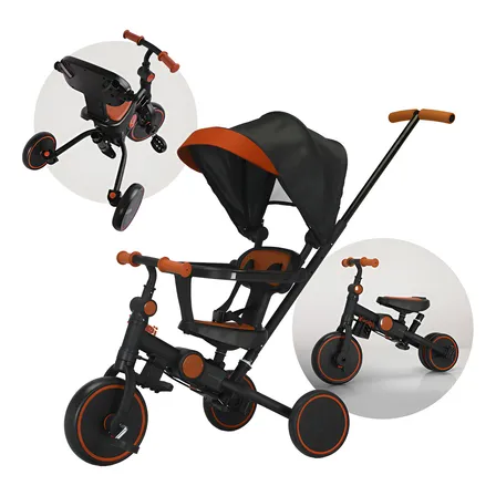 Carrinho, Triciclo, Andador E Bicicleta De Equilíbrio 4 Em 1 Preto Yuupi