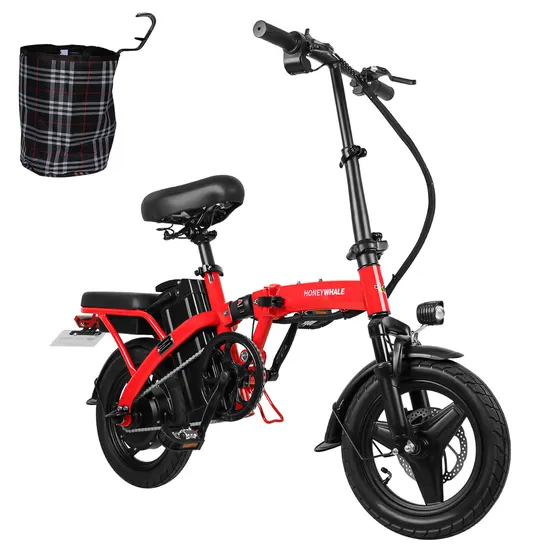 Honeywhale S6-s Bicicleta Elétrica Adulto, 750w-40km-35km/h-125kg, Scooter-ebike-velocidade-autonomia-carga-fat-de-dobrável, Bike Com Sistema De Freios A Disco, Faróis Dianteiros, Honey Whale Vermelho