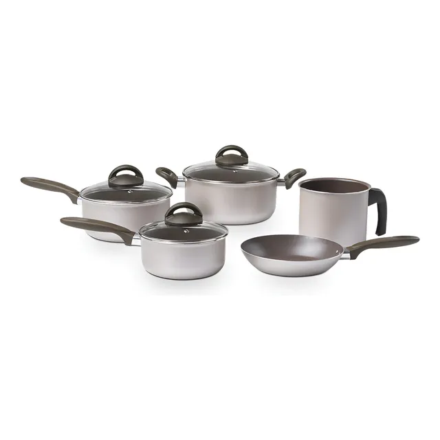 Conjunto De Panelas 5 Peças Nevada Chm Antiaderente Brinox Prateado