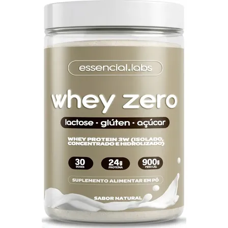 WHEY ZERO LACTOSE Sem Sabor 900g - Fórmula contendo Proteína Isolada, Concentrada e Hidrolisada - 24g De Proteína Por Dose
