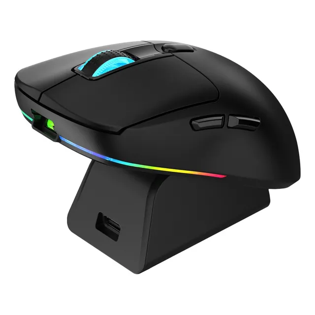 Mouse Magnus Mo421 Com Base Preto Warrior Preto