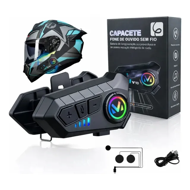 Eps-2592 Fone De Ouvido De Capacete Moto Bluetrooth Controle De Voz