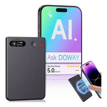 Olafvi® Gravador De Voz Ia, 64gb - 73h Bateria, Recarga Rápida Usb-c, Clipe Magnético, Transcrição 118 Idiomas, Cancelamento Ruído Ia, Controle Por App Para Palestras E Reuniões