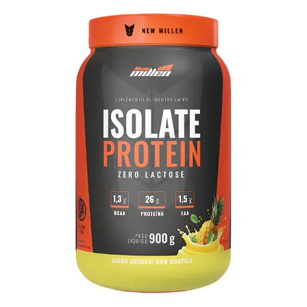 Whey Isolate Protein Pote 900g Proteína Isolada New Millen Sabor Abacaxi Com Hortelã