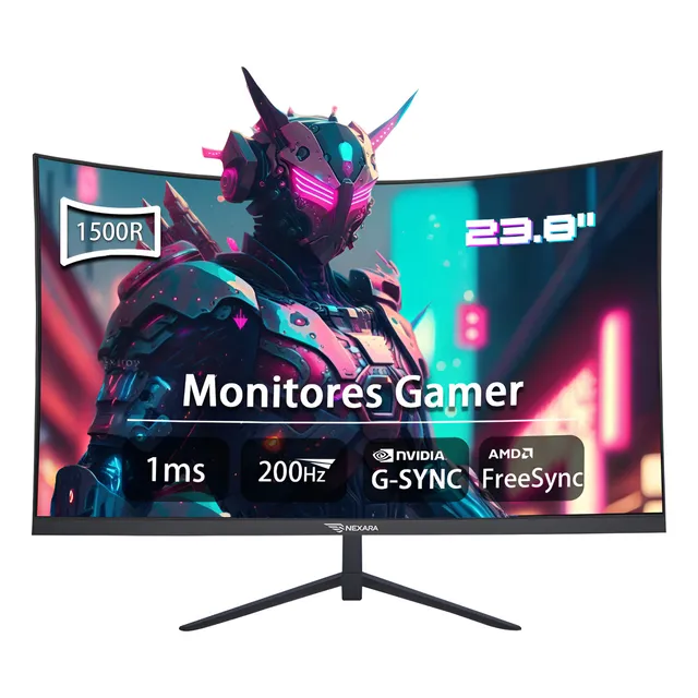 Monitor Gamer Nexara E-DJR238-200HZ Curvo 23.8 Polegadas 200hz- 1ms 100 Srgb Preto