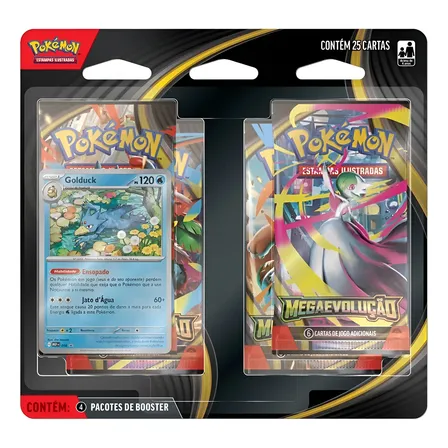 Blister Quadruplo 4 Boosters Pokémon Mega Evolução - Golduck