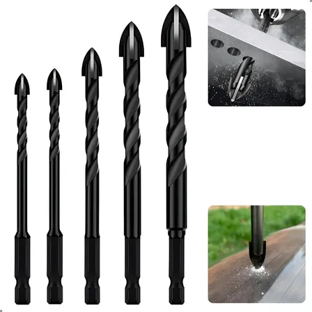 Kit 5 Brocas Universal Trendal Aço Rápido Ponta de Flecha 4-10mm Madeira e Metal