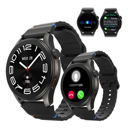 Basike 1.43'' IA Relógio Smartwatch Redondo Masculino E Feminino Com Gps, Chatgpt,assistente De Voz, Chamadas Bluetooth, Mercado De Ações,resistência À Água 3atm, 100 + Modos De Esporte Etc. Preto