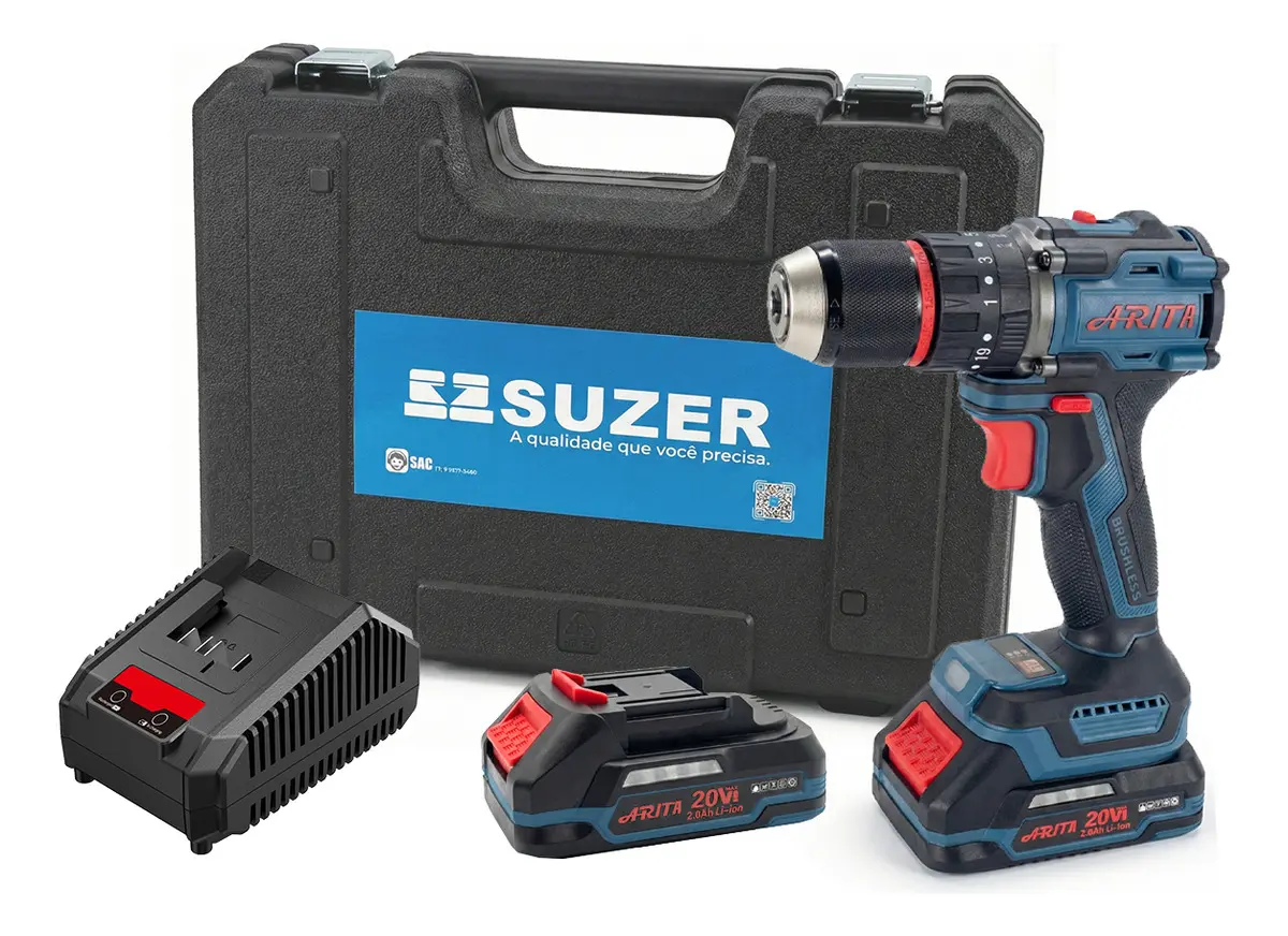 Parafusadeira de Impacto Arita 20V Li-ion Motor Brushless 13mm LED