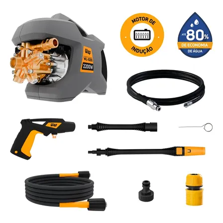Desobstruidora de Alta Pressão WAP WL 4200 Ultra 5 Pistões 2200w 1305psi 510l/h Com Jato Regulável e Motor de Indução 220V